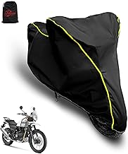 AUTOBIRSA Waterproof Two Wheeler Cover for Himalayan Bike| UV Proof, Heat Resistant & All Weather Protection | Black & Yellow Piping Color | Durable & Triple Stitched - Custom Fit Cover