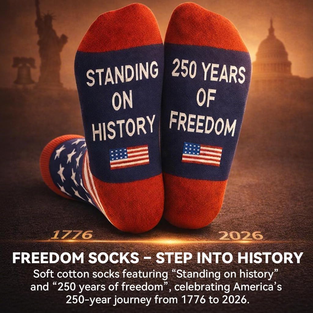 USA 250th Anniversary Merchandise Gift Set – 250 Anniversary USA Hat, 250th Socks, Anniversary Commemorative Coin & 250th Car Magnet – America 250 Merchandise Patriotic Souvenir