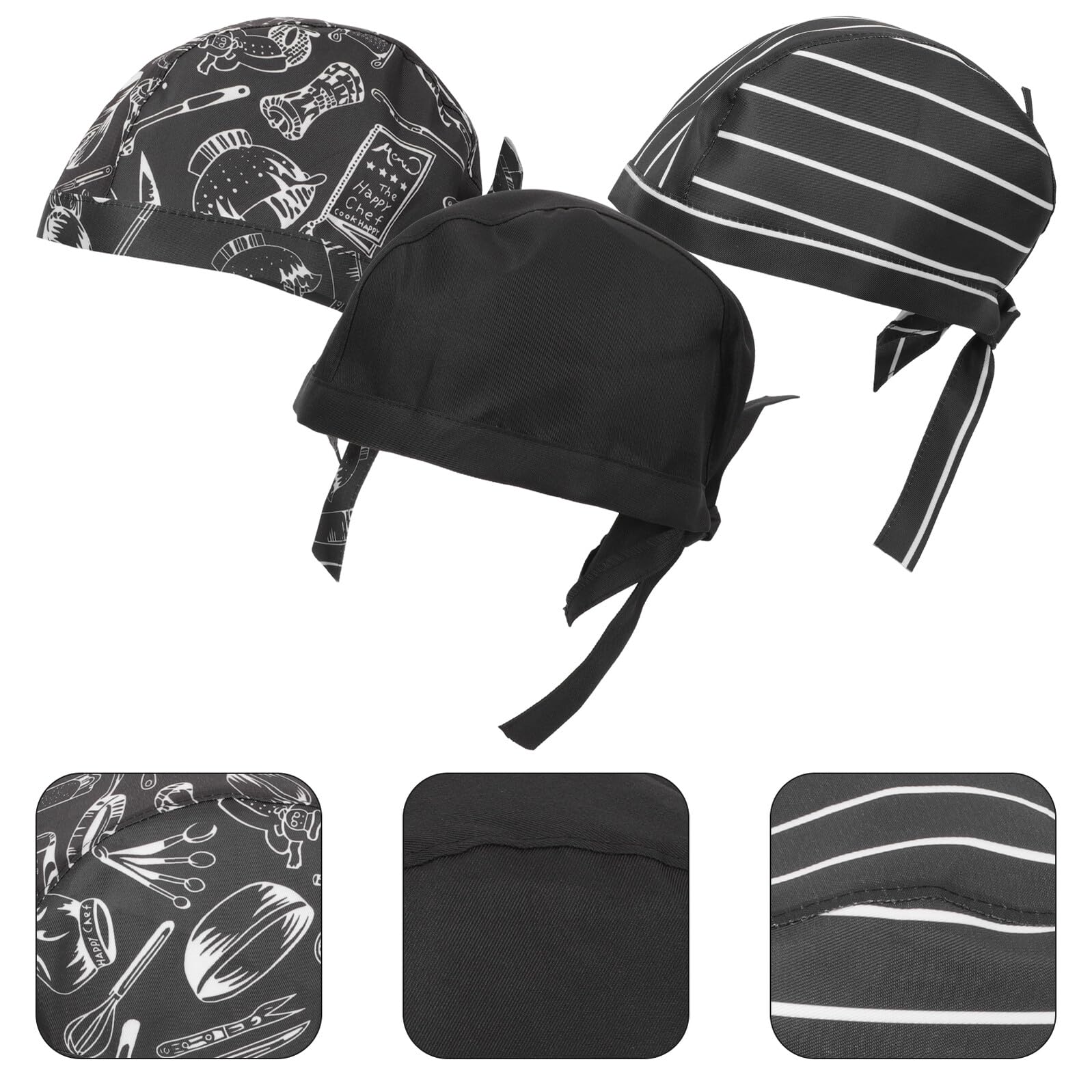 Gorro de Chef para Cocinar Ajustable de Algodón, 6 Unidades | Unisex para Hombres y Mujeres, Uso Comercial y Pubs, Transpirable y Cómodo, Mantiene el Cabello Recogido