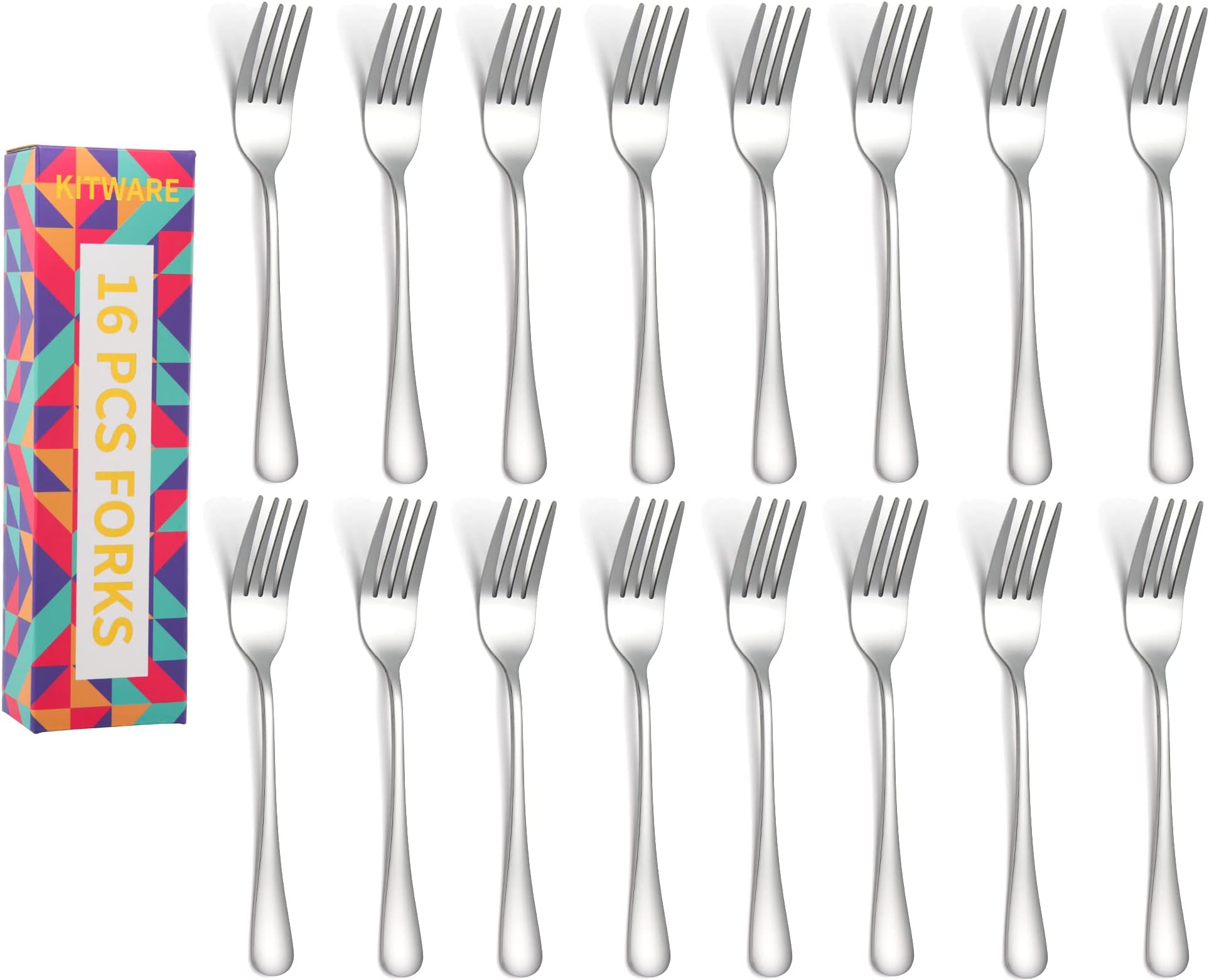 Teyyvn 16Piece Mirror Finish Black Stainless Steel Dinner