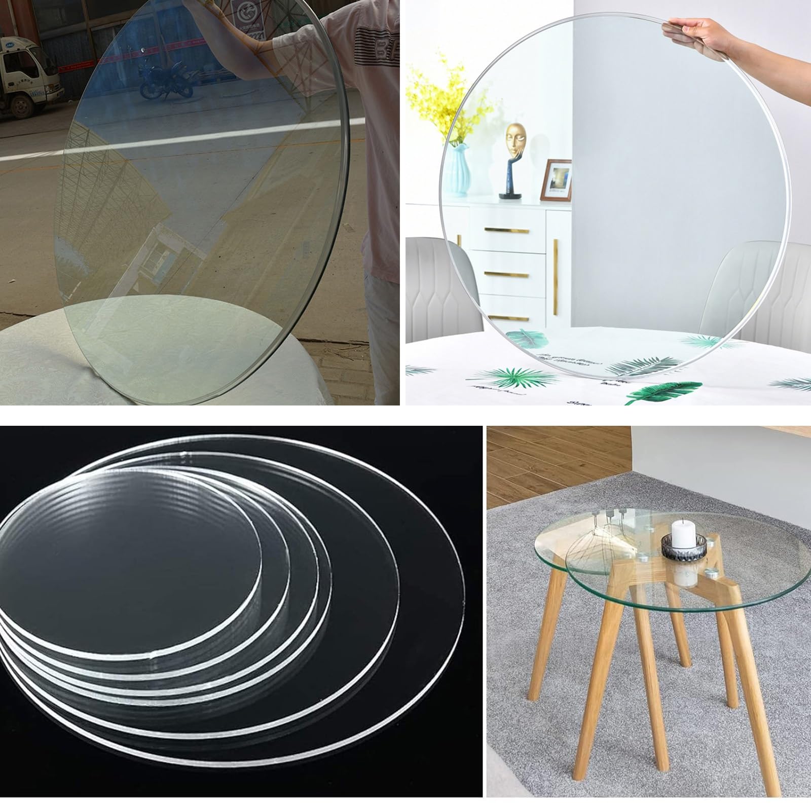 Plateau De Table Rond En Verre Trempé 7 Mm – Diamètre 360 Mm, Transparent Et Résistant - 2
