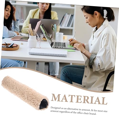 Miniatura 8 de Yardwe 1 par de reposabrazos de felpa cálida para sillas, fundas elásticas extraíbles y lavables, protectores de cojín elásticos para oficina, uso