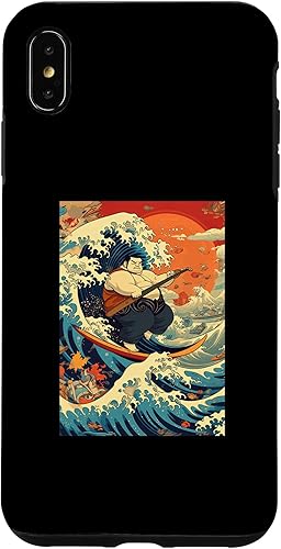 Miniatura 22 de Funny Surfing Sumo Wrestler on Kanagawa Great Wave Case for iPhone 14