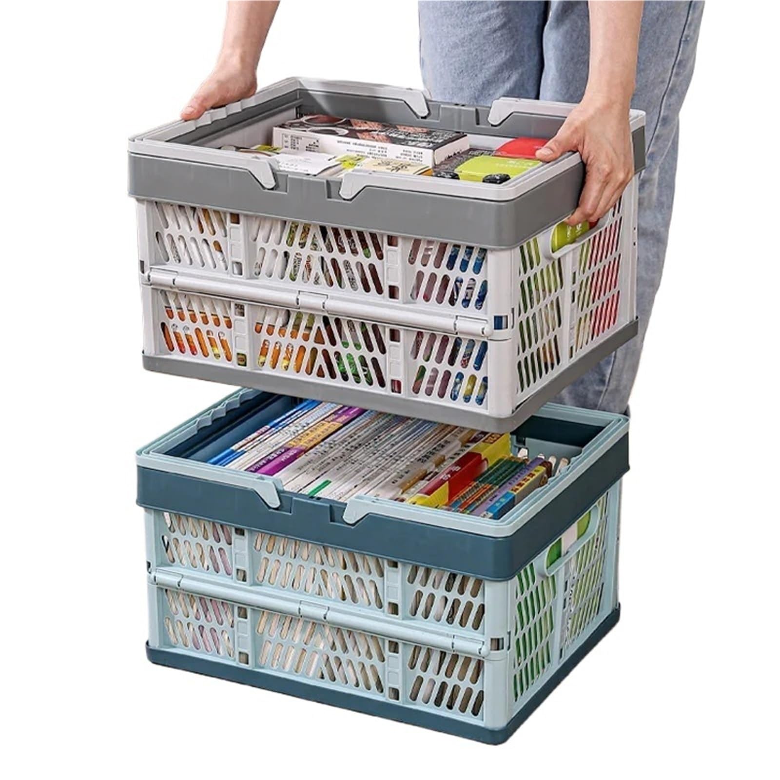1 pieza cesta de almacenamiento portátil plegable multifuncional
