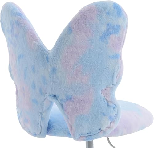 Miniatura 24 de chairus Silla de escritorio para niños, silla de estudio de piel sintética de mariposa para niñas adolescentes, silla de tocador ajustable para