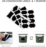 Vtopmart Airtight Food Storage Containers 12 Pieces 0.8L Plastic Kitchen Pantry Storage Containers for Sugar, Flour and Baking Supplies, Dishwasher Safe, Include 24 Labels