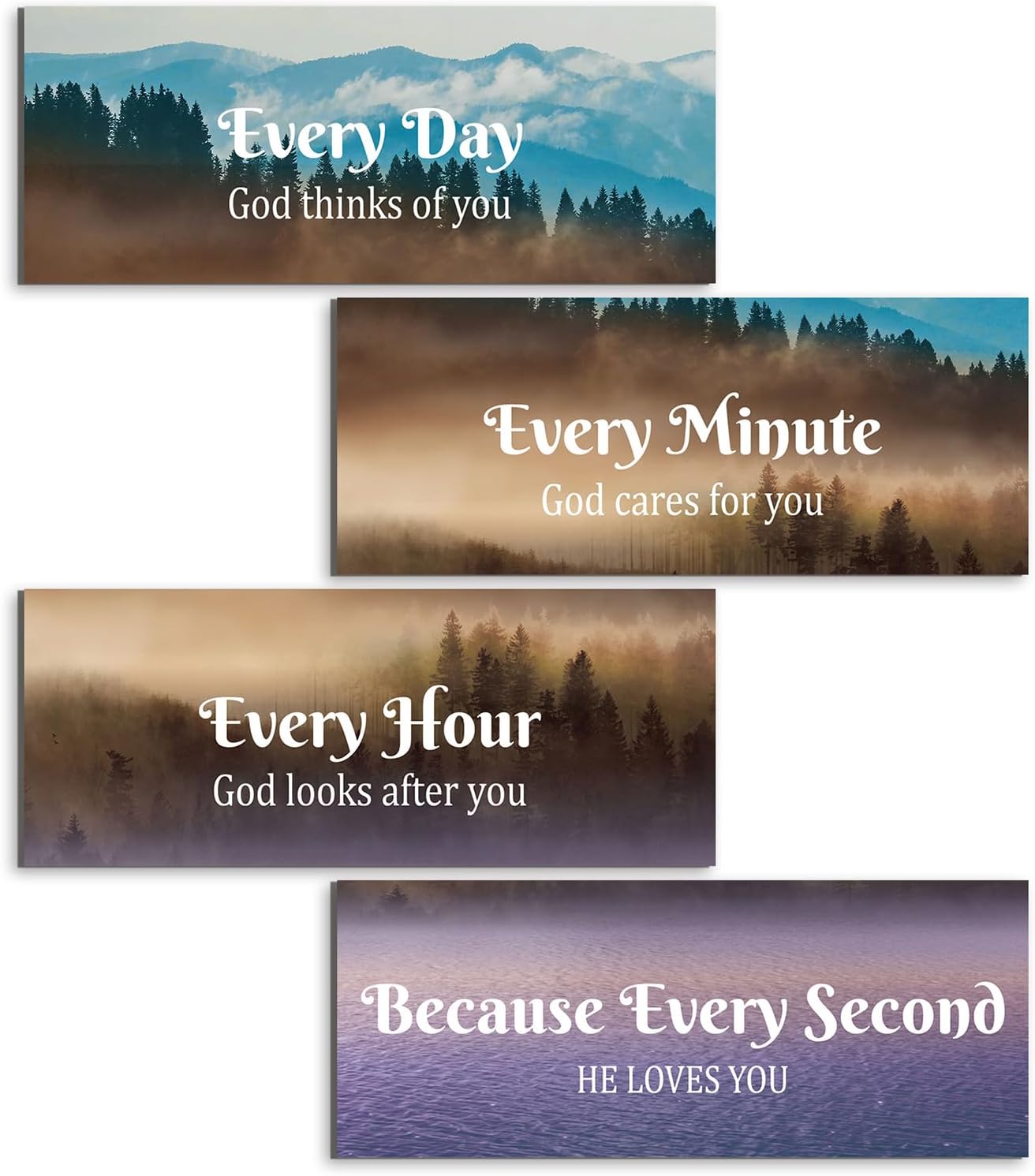 4 Pieces Bathroom Wall Decor, Christian Wall Decor Bathroom