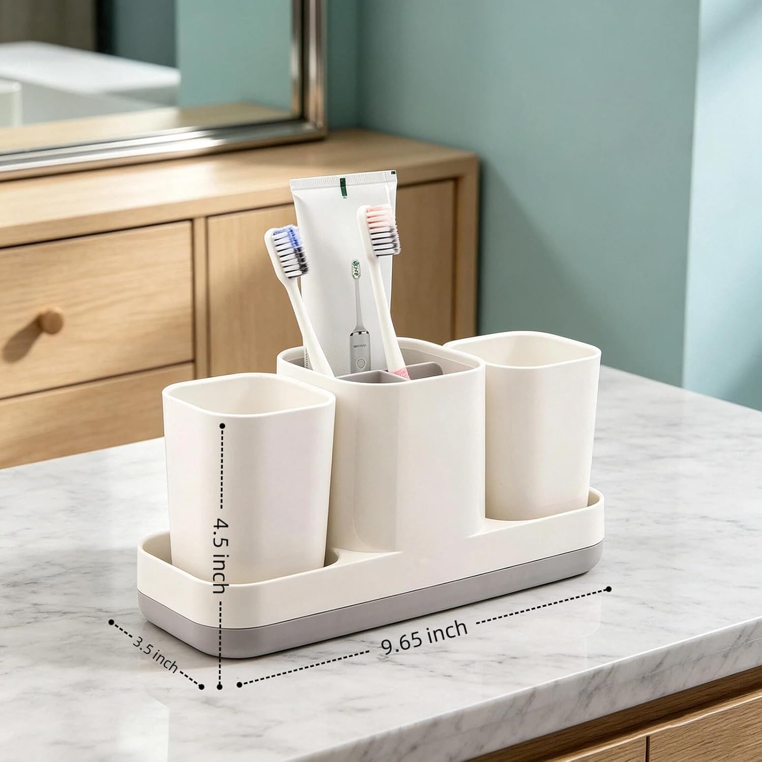 Toothbrush Holder for Bathroom, Electric Toothbrush and Tootaste