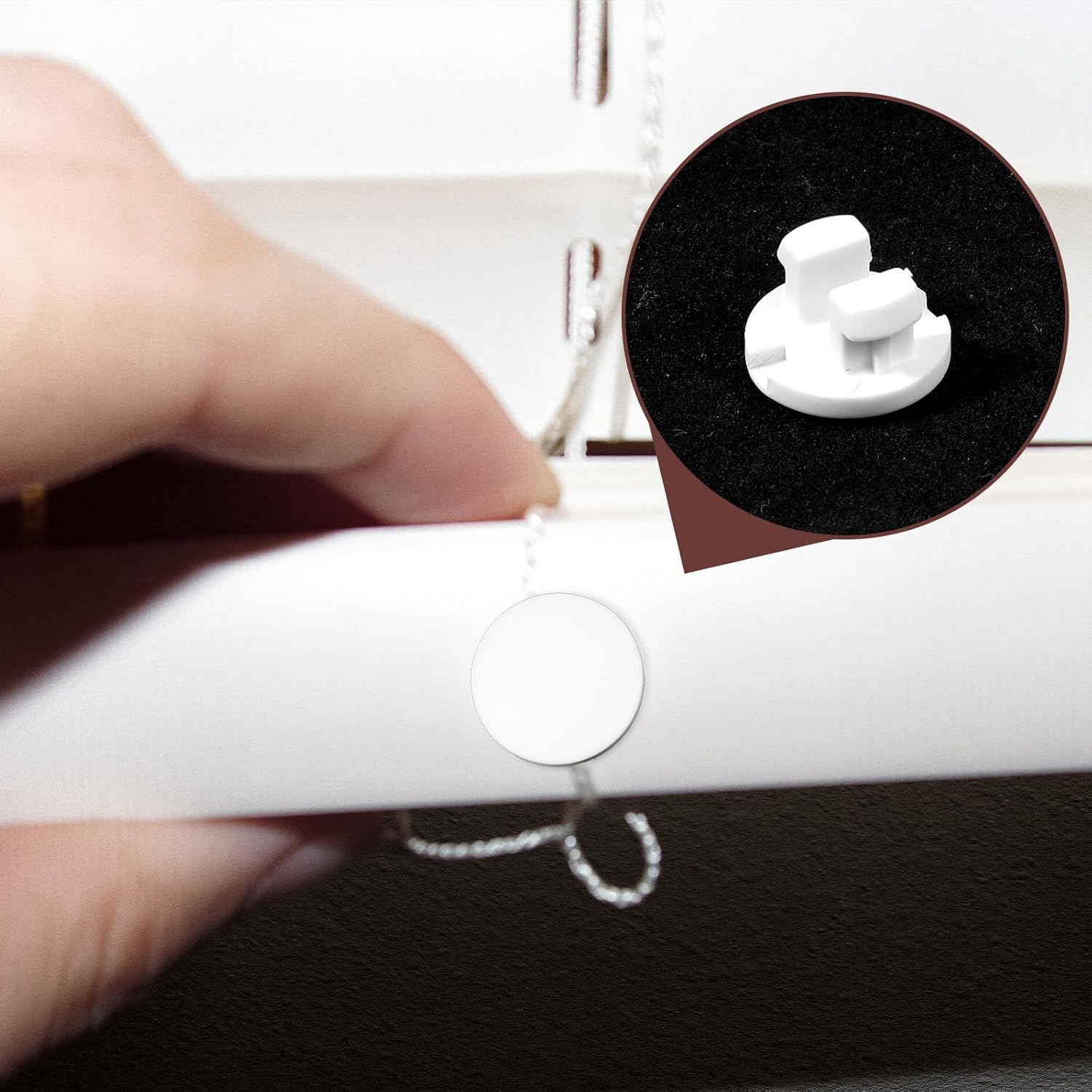 15 PCS Bottom Rail Buttons for Blinds Bottom Rail Cord Cover Button Window Horizontal Blind Parts Blinds Replacement Parts Blind Repair Kit for Window Blind-Repair Replacement (White)