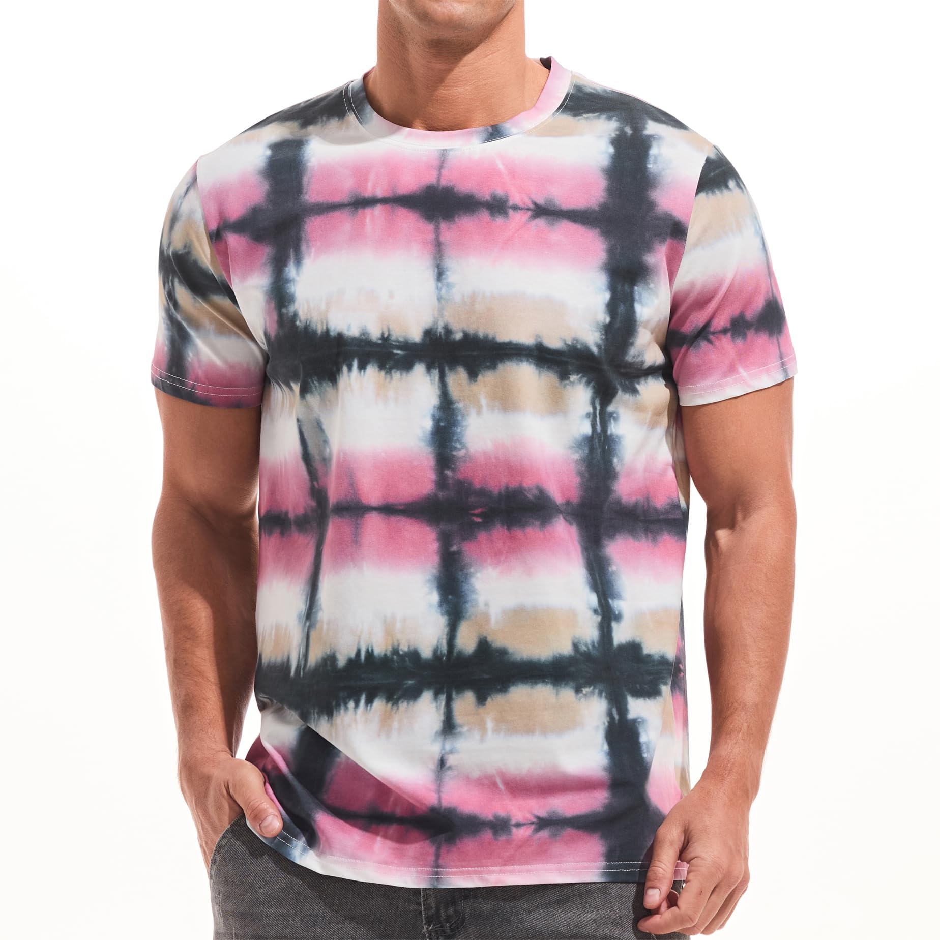 USALL Herren Sommer DruckT-Shirt 95% Baumwolle Casual Atmungsaktives Männer T-Shirt Kurzarm