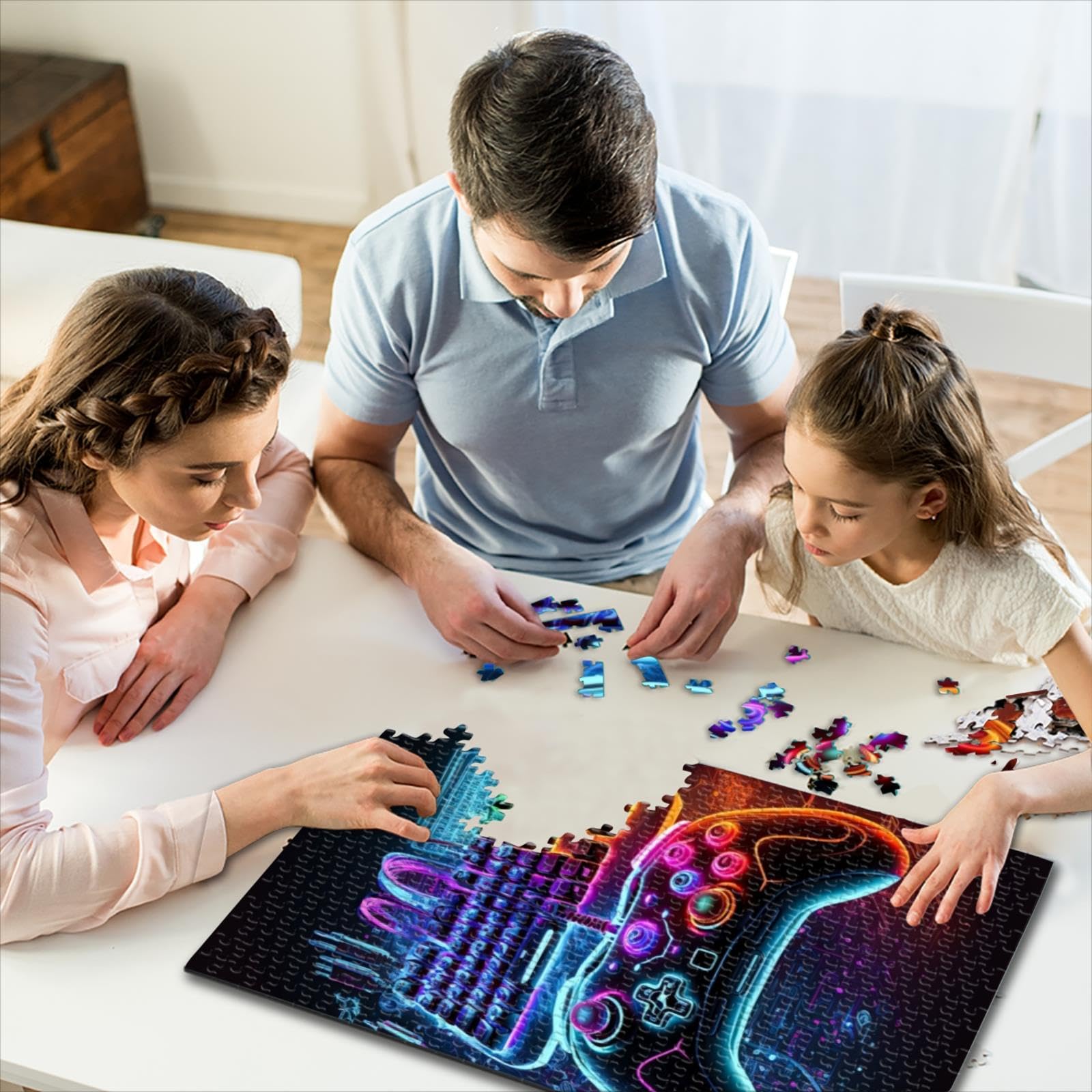 1000 Teile Genshin Impact Puzzle Für Erwachsene – Entspannendes Rätselspiel | 38x26 Cm | Mit Poster & Buchstabenhilfe
