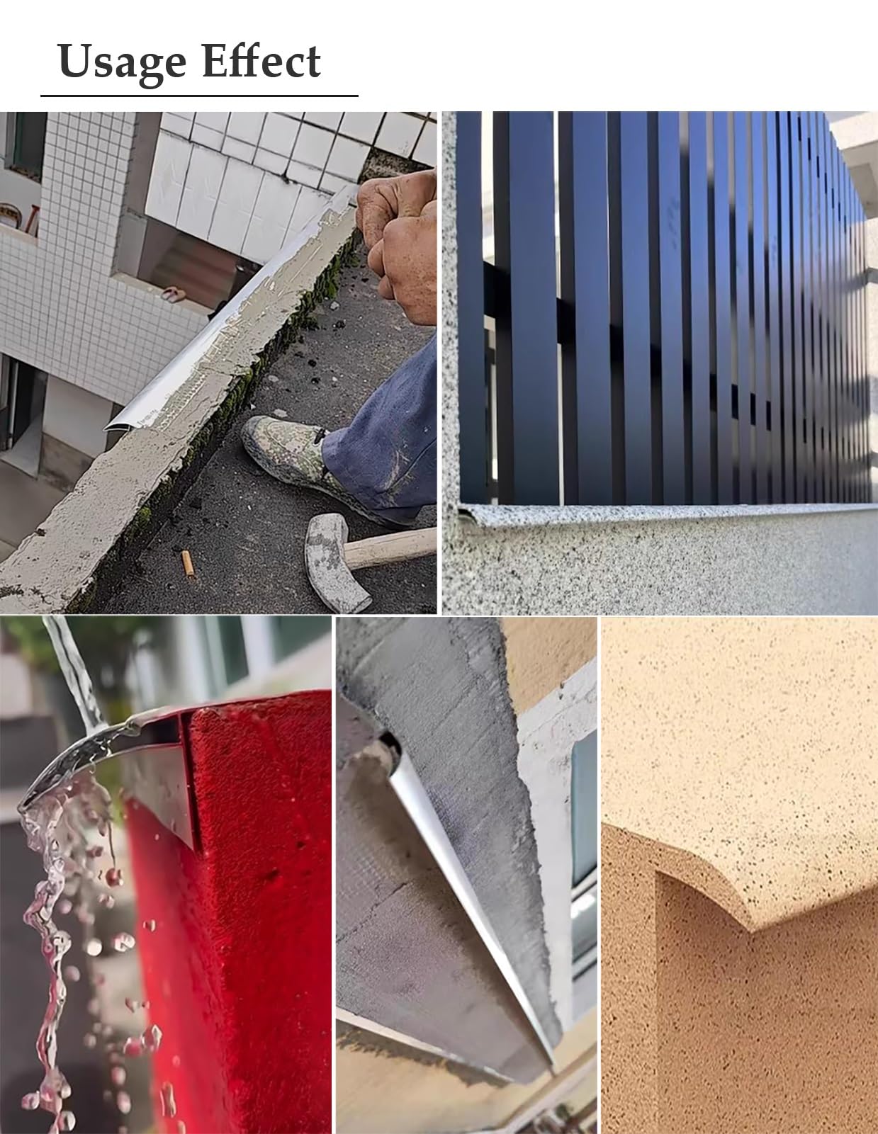 Deflettore Antipioggia, Striscia deviatore Pioggia for Ala gocciolante, Protezione da Parete for grondaia Esterna in Alluminio, Dimensioni Multiple(4.9ft/1.5m)