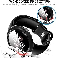 Vista 5 de Suoman Paquete de 3 fundas para Google Pixel Watch 3/2/1 de 1.614 pulgadas, [antiarañazos] protector de pantalla de vidrio templado 9H + cubierta