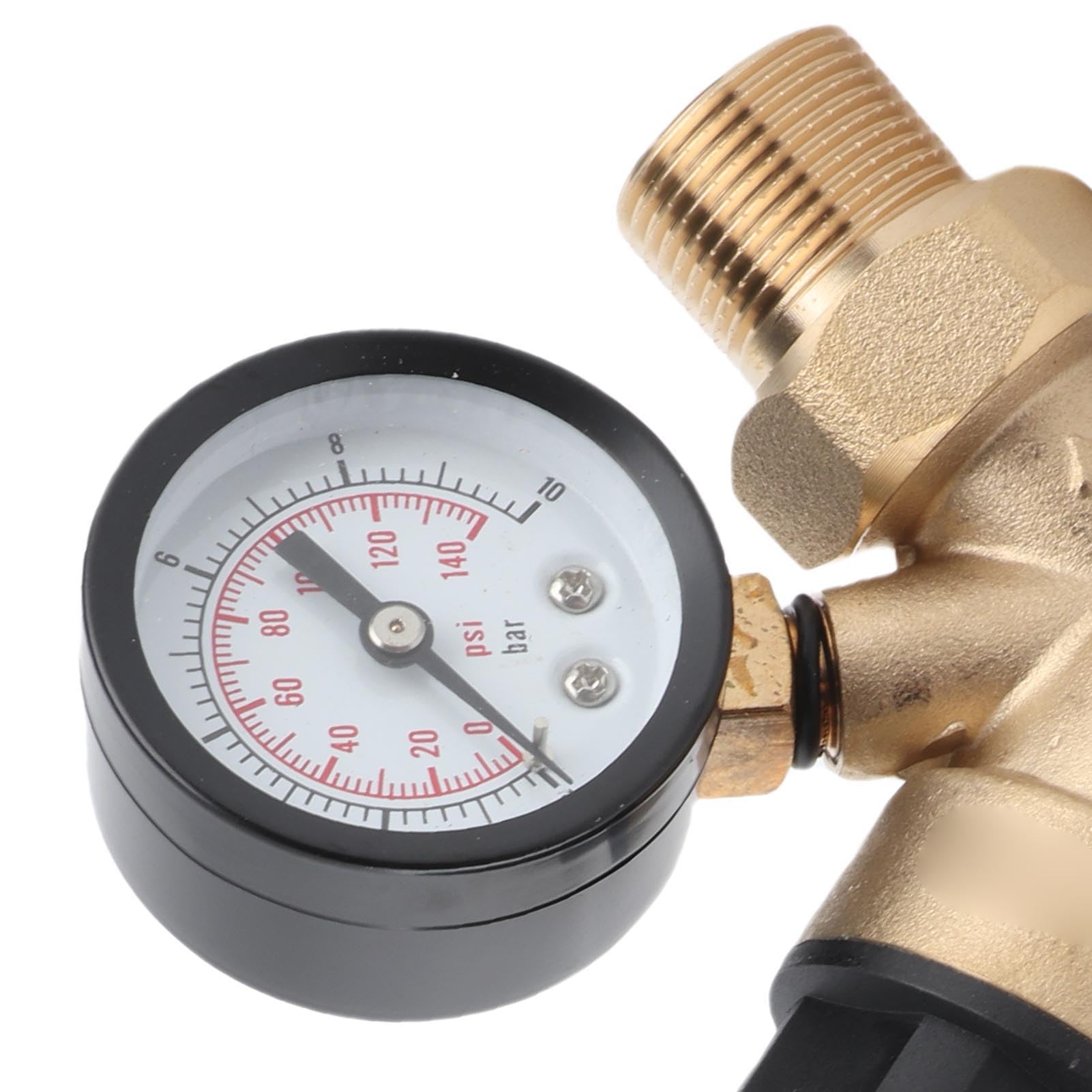 Alomejor Brass Water Pressure Regulator, Adjustable 1-6 Bar (3/4 inch | Trwała konstrukcja, dokładne pokrętło ciśnienia, łatwa instalacja, wszechstronne zastosowanie do zbiorników i kranów