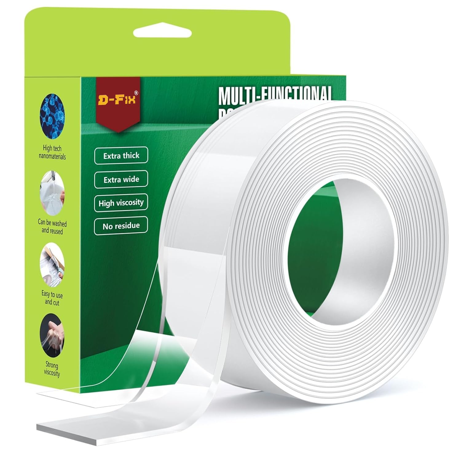 D-fix® 3 Meter, 2mm Multipurpose Double Sided Tape - Adhesive Silicone Tape, Heavy Duty, Heat Resistant, Multi-Functional, Removable, Washable, Reusable Anti-Slip Gel Nano Grip Tape (B0D92JQGY5) Amazon Price History, Amazon Price Tracker