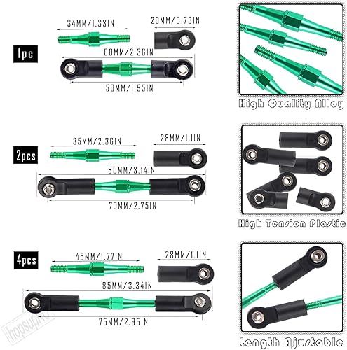 Miniatura 10 de hopsupRC Big Bore RC Shocks - Pieza de mejoras para 110 RustlerStampede 2WD, brazo A de aluminio y bloque de ruedas y bloques de dirección y