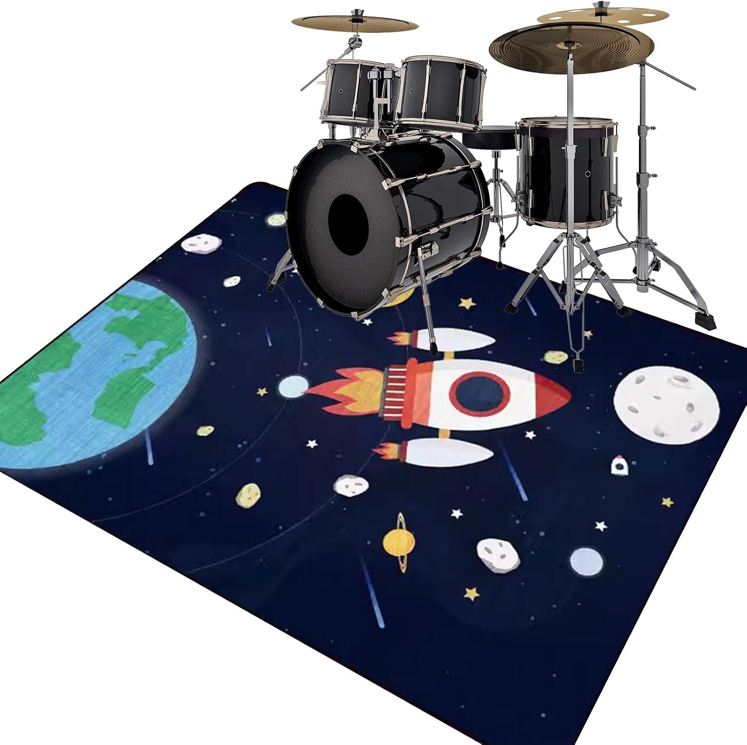 Drum Rug Drum Mat Soundproof Mat, Rectangle Drum Carpet, Drum Mat Soundproofing Drum Set Rug Electronic Drum Carpet Jazz Drum Soundproofing Mat(Size:160 x120cm,Color:K)
