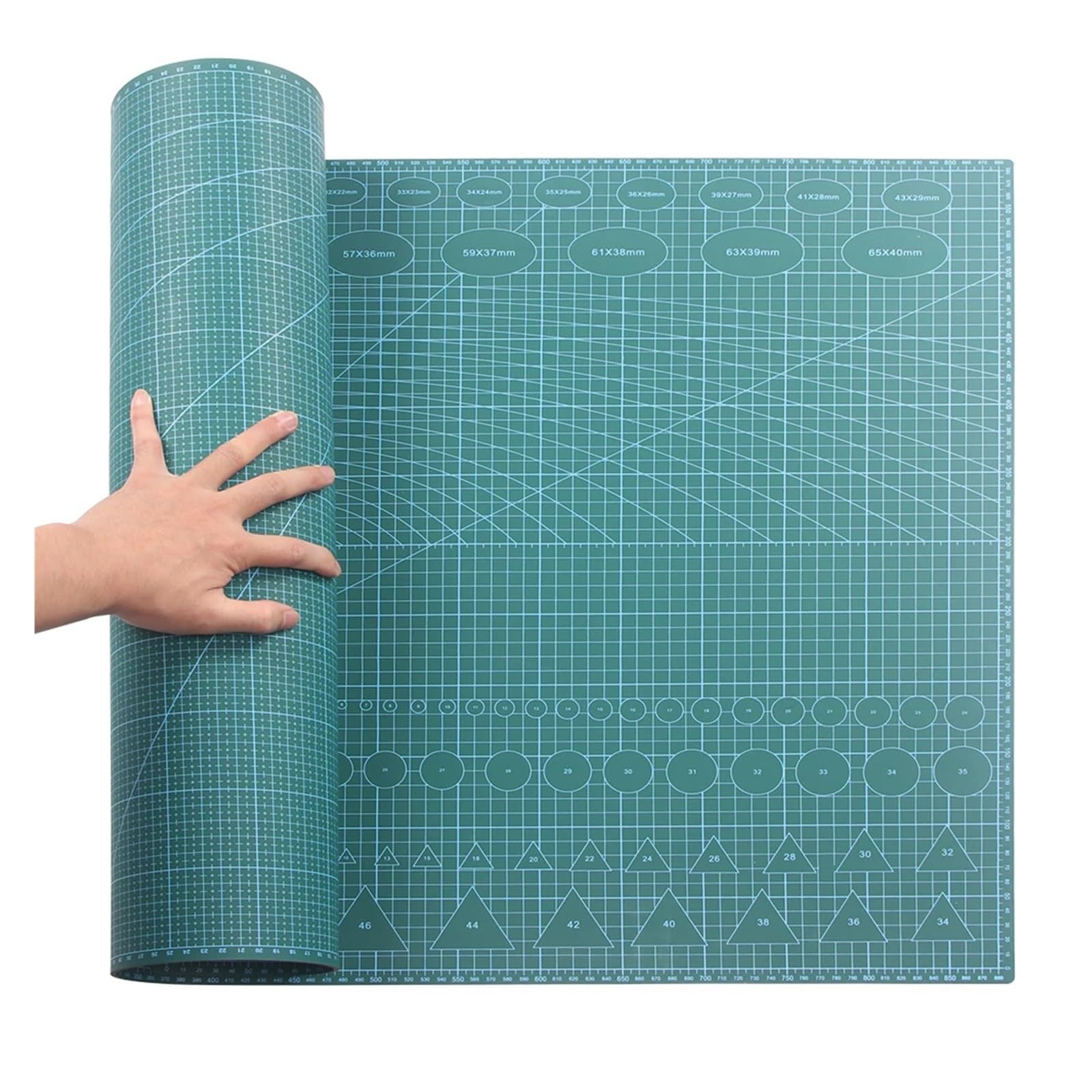 Schneidematte Selbstheilend 1 Stück 23,62 x 35,43 Zoll grüne PVC-Schneidematte-A1 Schneideplattenbrett for DIY-Nähen, Lederhandwerk und andere Papierarbeiten