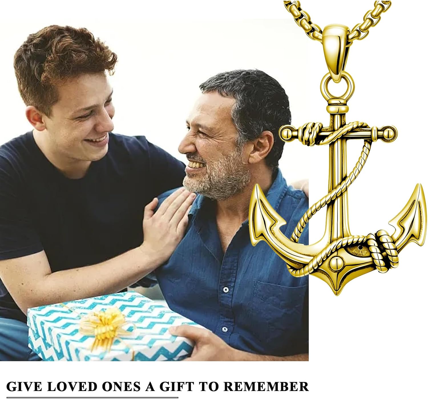Mens Anchor Necklace, 925 Sterling Silver Nautical Anchor Pendant Anchored in Christ Jewelry Gifts for Graduates, Travelers, Sailors