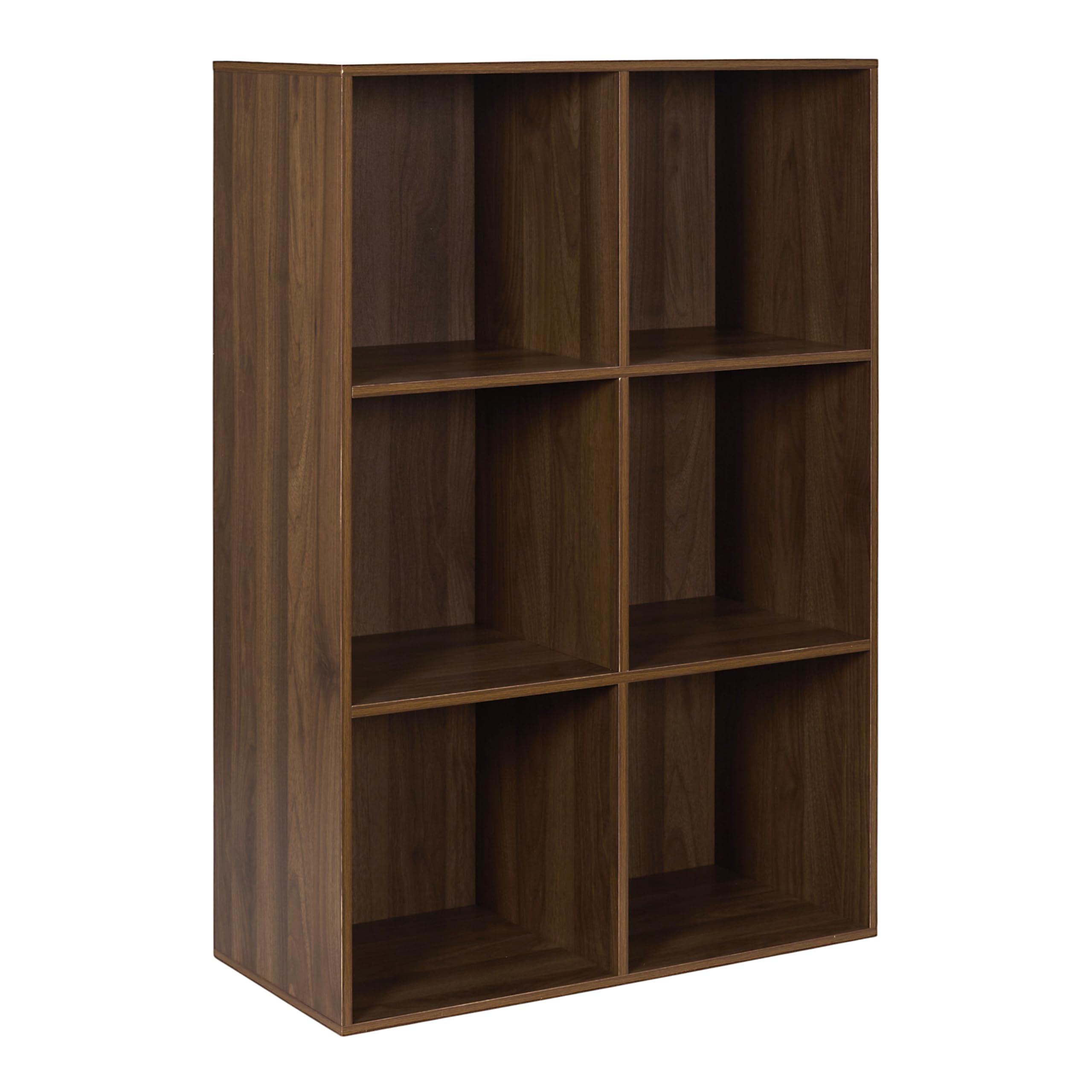 HOME DECO FACTORY - HD0579 - Rangement Modulaire 6 Compartiments Tiffany en Bois de Panneaux de Particules - Idéal pour Livres et Objets Décoratifs - Pratique et Élégant - Marron - Standard