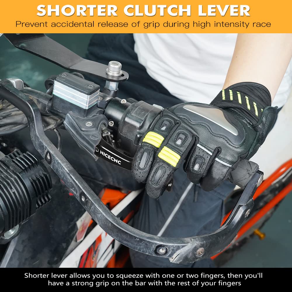 NICECNC Leva della frizione Shorty in alluminio Maniglia della frizione compatibile con 690 Enduro R/SMC R 2014-2023, compatibile con Husqvarna 701 Super Moto ed Enduro 2016-2023, accessori 700 SM/ES,