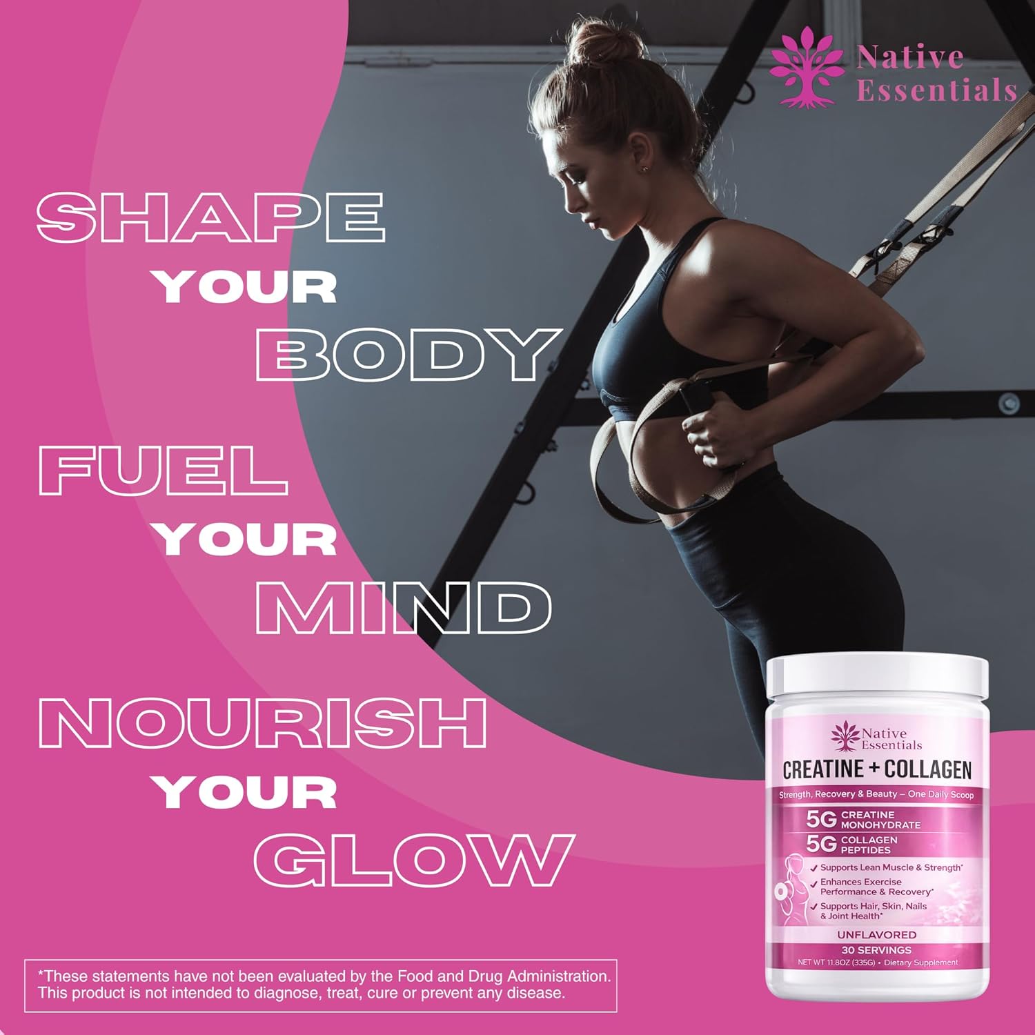 Creatine for Women + Collagen Peptides 5g Each - Muscle, Beauty, Performance - Image 6