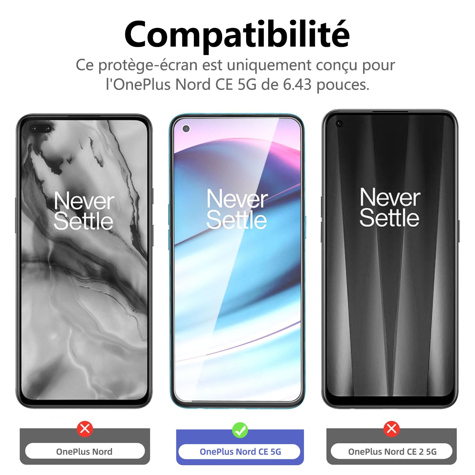 2 Vetri Temperati Per One Plus Nord 5G, Protezione Schermo Little Boutik - Foto 6