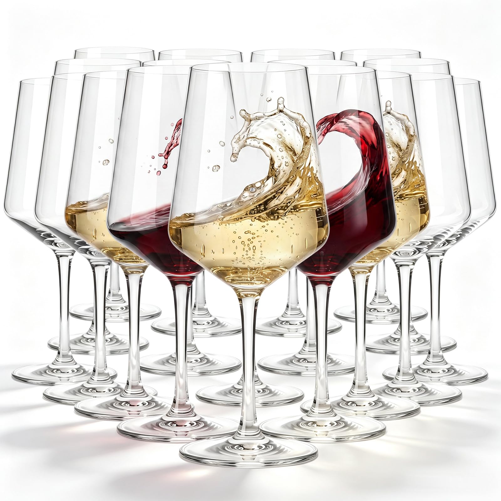 Set of 18 Unbreakable Acrylic Wine Glasses, 19 oz Clear Reusable