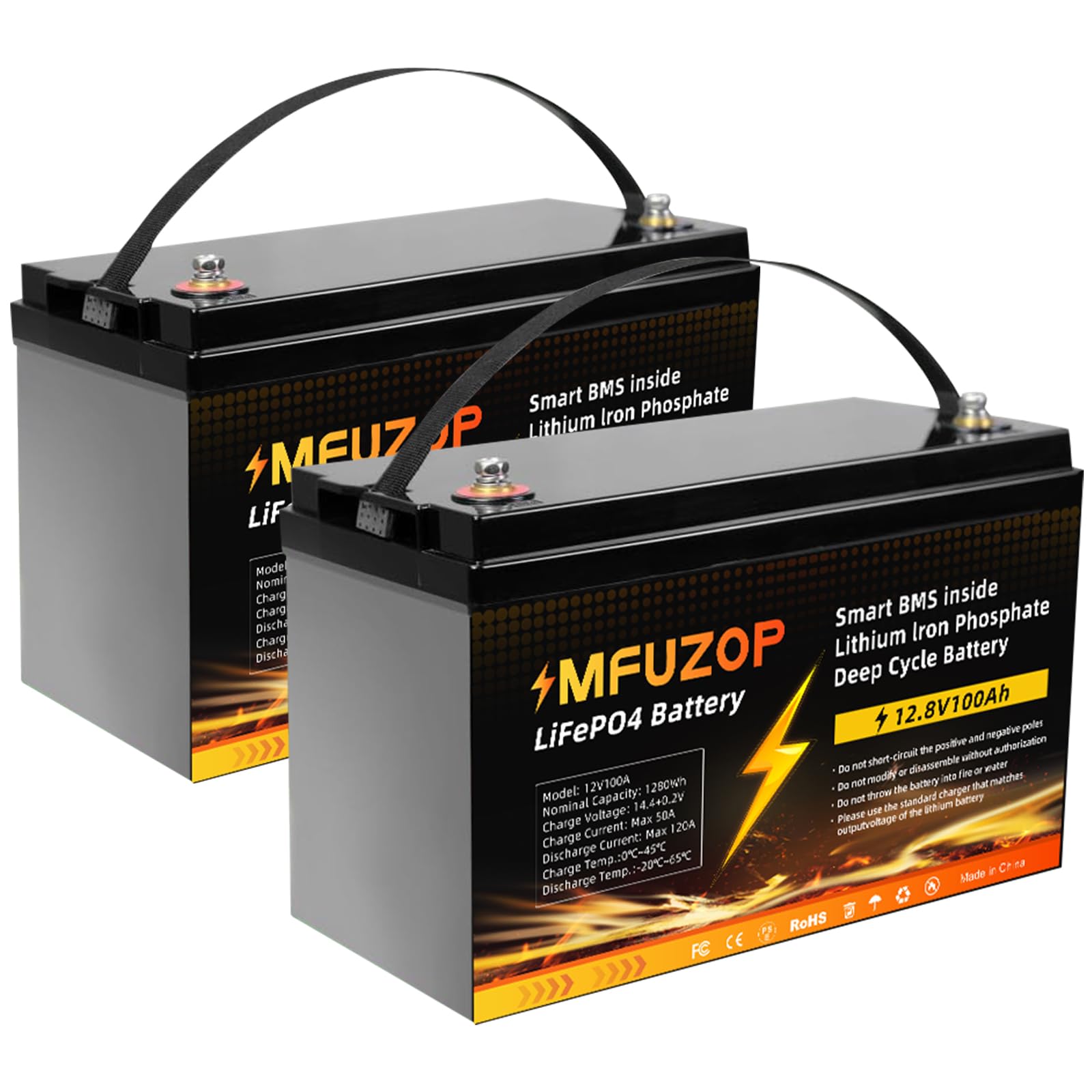値下げしました！ MFUZOP LiFePO4バッテリー 12V 100Ah Amazon.com: MFUZOP 12V 100Ah LiFePO4 Battery, 100A Smart BMS