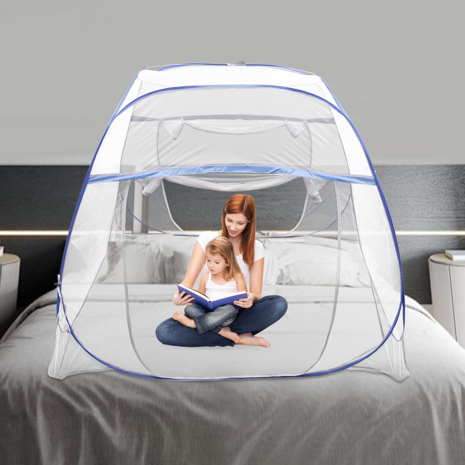 Pmueuff Moskitonetz Pop Up Für Reisen - Faltbar, 200x80x56 Cm, Mit Reißverschluss