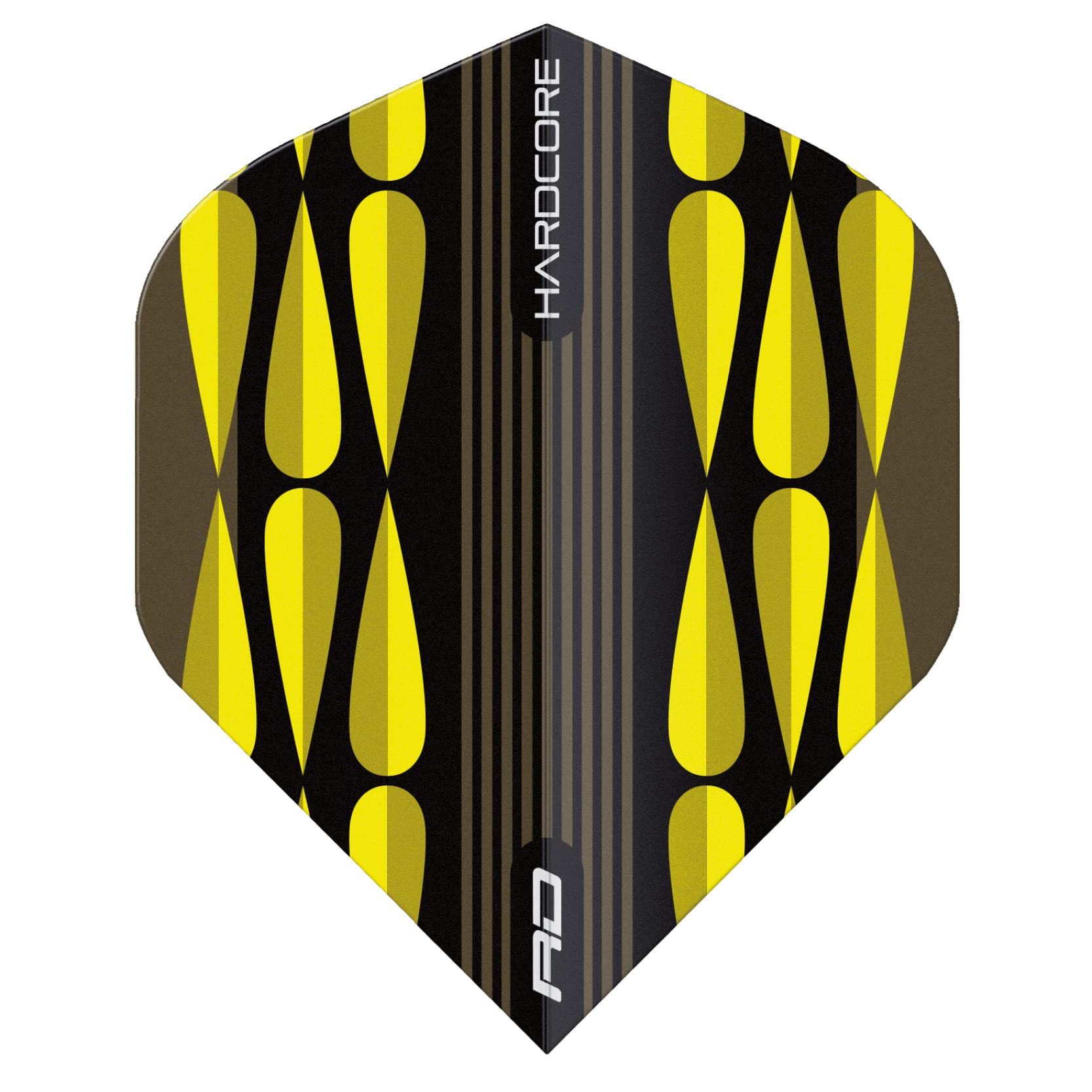 RED DRAGON Hardcore Radical Yellow Teardrop Dart Flights - 4 Sets Per Pack (12 Dart Flights in total)