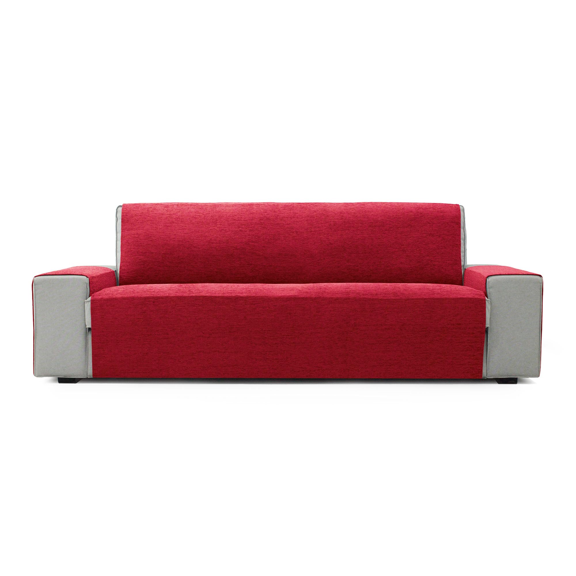 FAVERTI Cubre Sofá 3 Plazas | Protector de Calidad Chenilla Tacto Extra Suave, Hecho en españa con Material Reciclado | Modelo Pego | Protector sofá Rojo