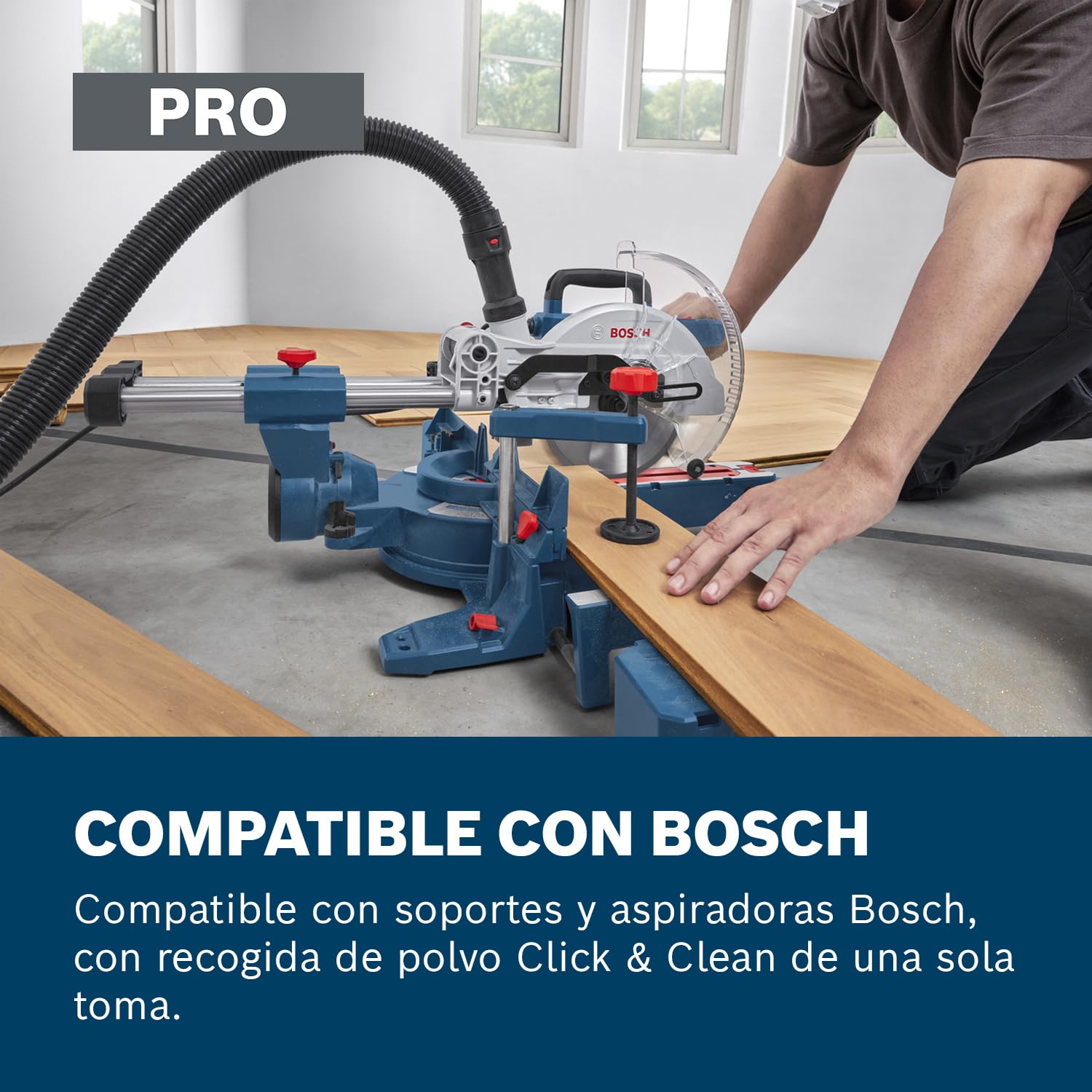 Bosch PRO Ingletadora telescópica GCM305-216S (incl. 2 cuchillas, 2 extensiones, regla de medición, pinza, bolsa para polvo y llave)