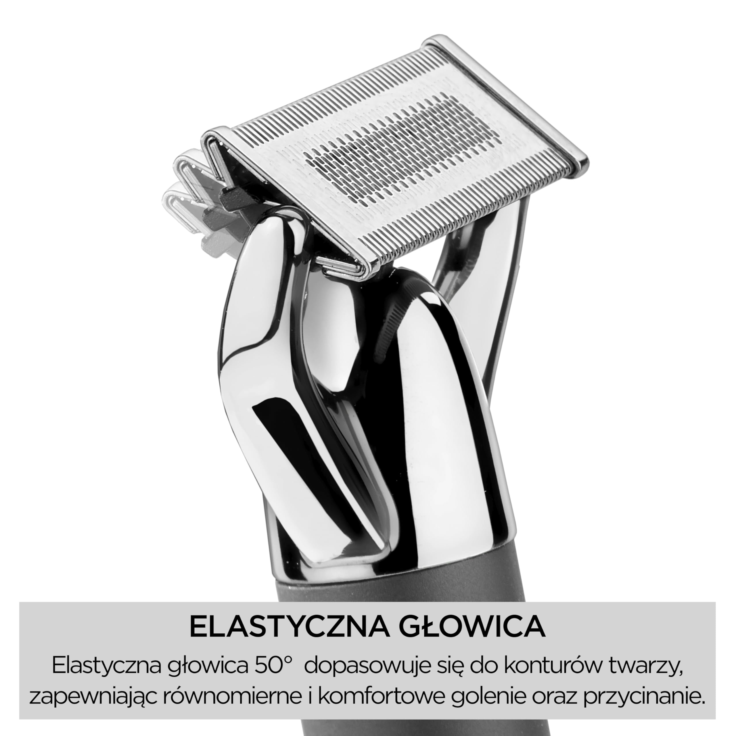 BaByliss X-Blade = Trymer do Zarostu i Brody, Ultraostre precyzyjne ostrza, Elastyczna głowica 50°, 4 nasadki grzebieniowe 1-5 mm, akumulator litowo-jonowy, Wodoodporny, OT996E