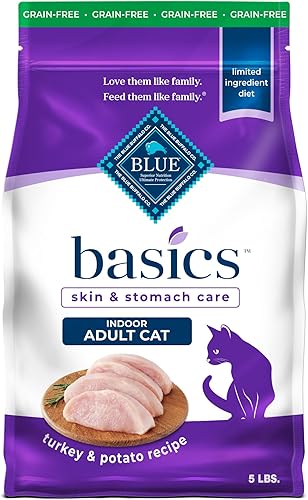 Blue Buffalo Basics - Alimento seco para gatos domésticos adultos con ingredientes naturales limitados para una dieta libre de granos