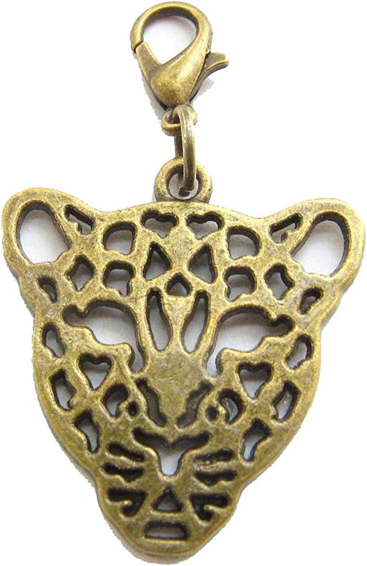 Leopard Head Zipper Pull, Leopard Pull, Leopard Bag Charm, Leopard Accessories, Leopard Gift, Leopard Purse Pull (Ancient Silver) image 4