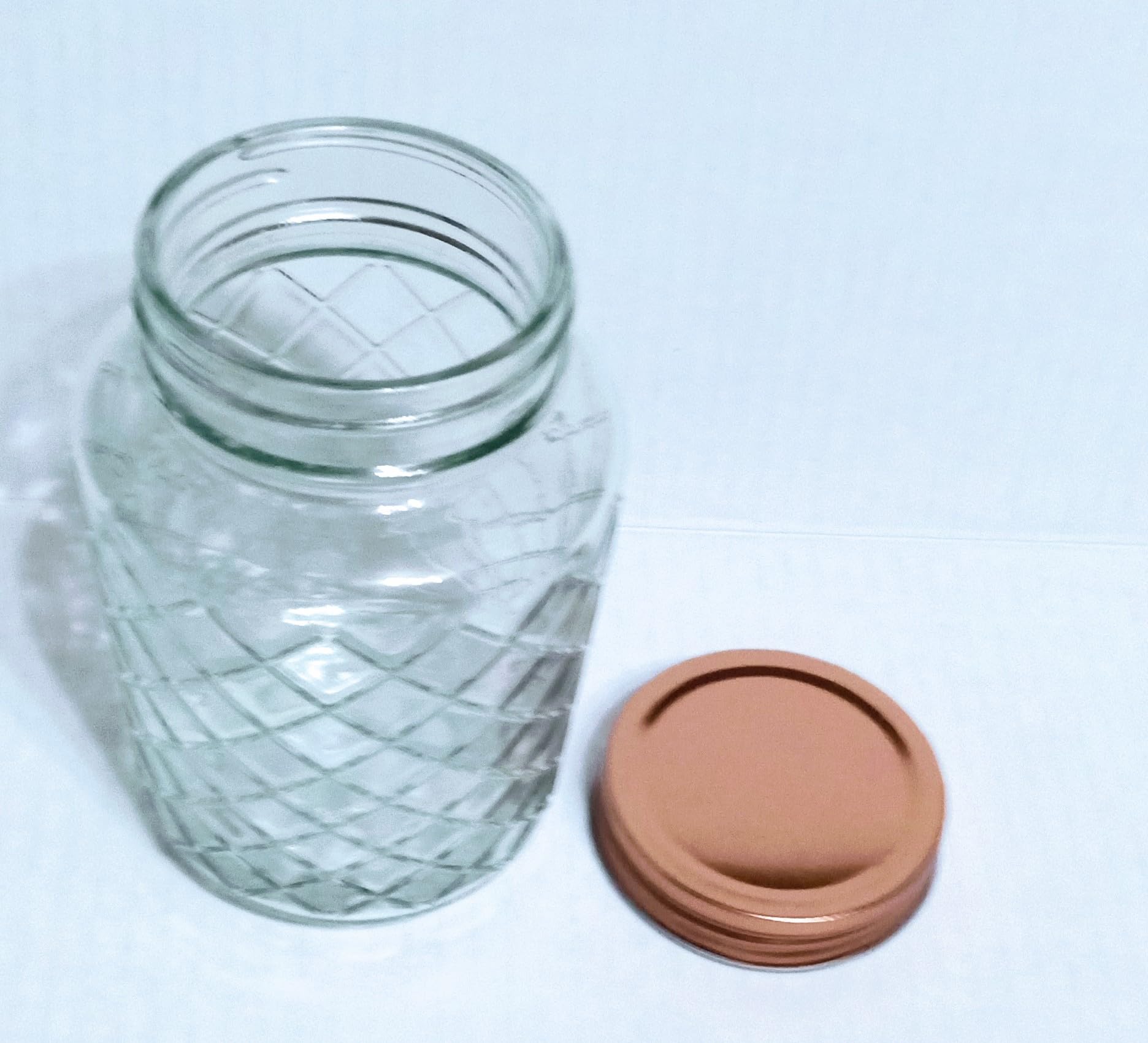 Amazon.com: JF-Lattice Pattern Glass Jars with Copper Metal