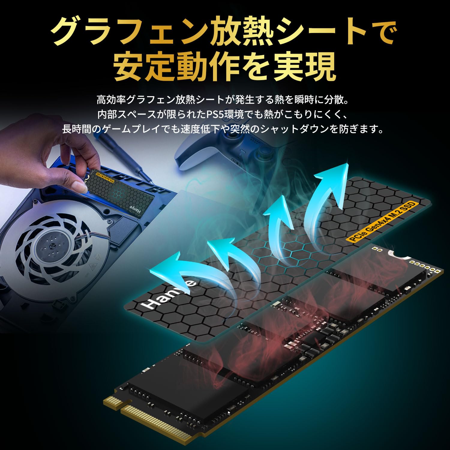 Amazon | Hanye SSD 1TB 3D NAND TLC PCIe Gen4x4 M.2 NVMe 2280