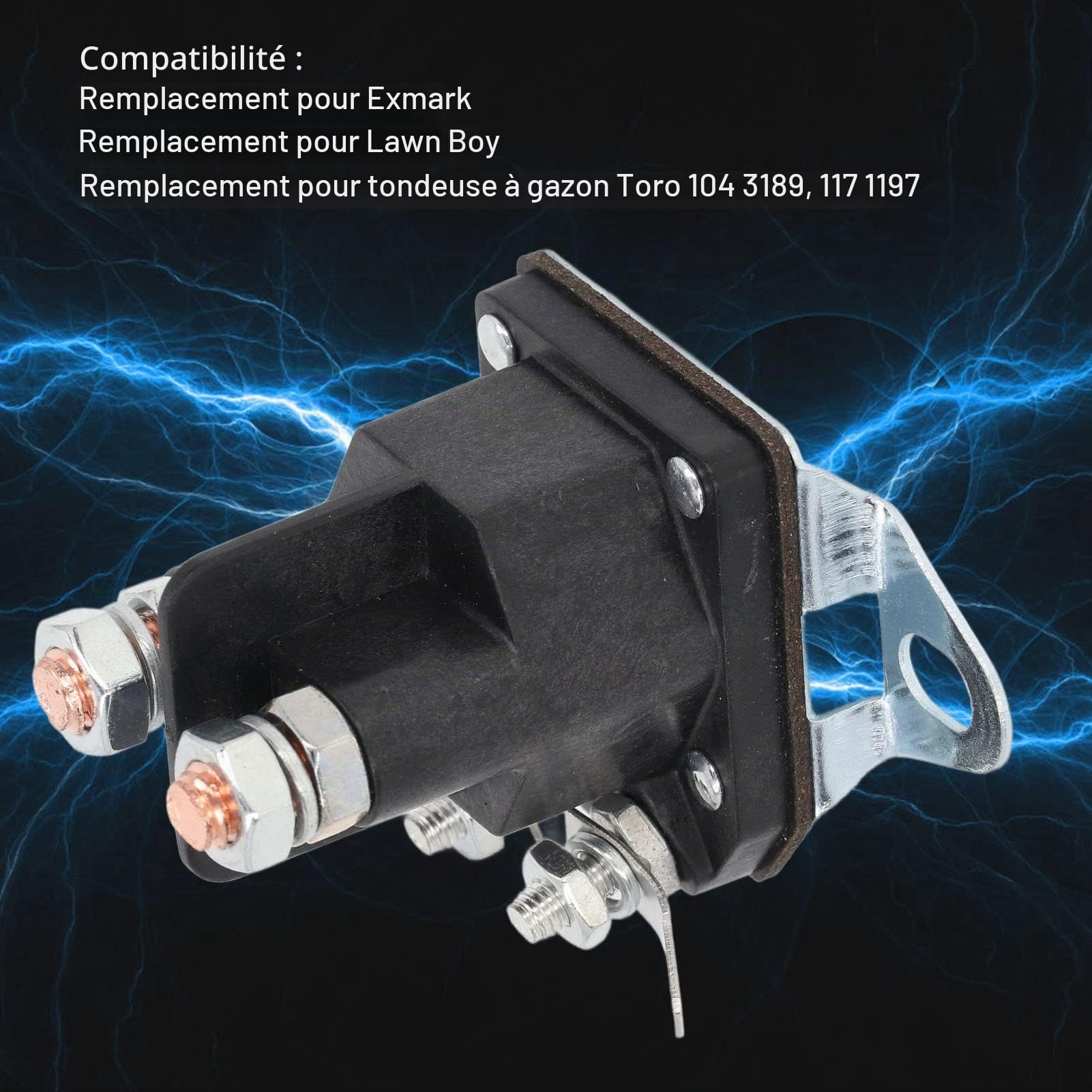 Fdit Relais de Solénoïde de Démarreur DC12V Cuivre étanche 1 513075 E513075 104 3189 117 1197 Remplacement pour Tondeuse à Gazon