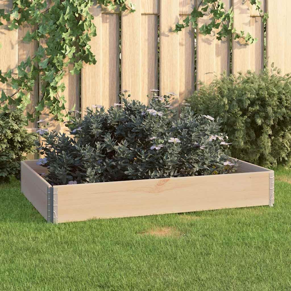 Jardinière surélevée 80 x 120 cm en bois de pin massif empilable et pliable pour jardin, balcon, terrasse, idéale pour légumes, fleurs et plantes, résistante aux intempéries, durable