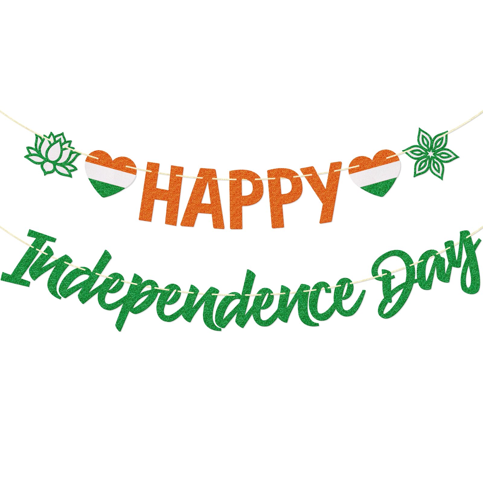 Qttier India Independence Day Banner, Pre-strung | 15th August India Independence Day Decorations, Indian Patriotic Events Party Decorations
