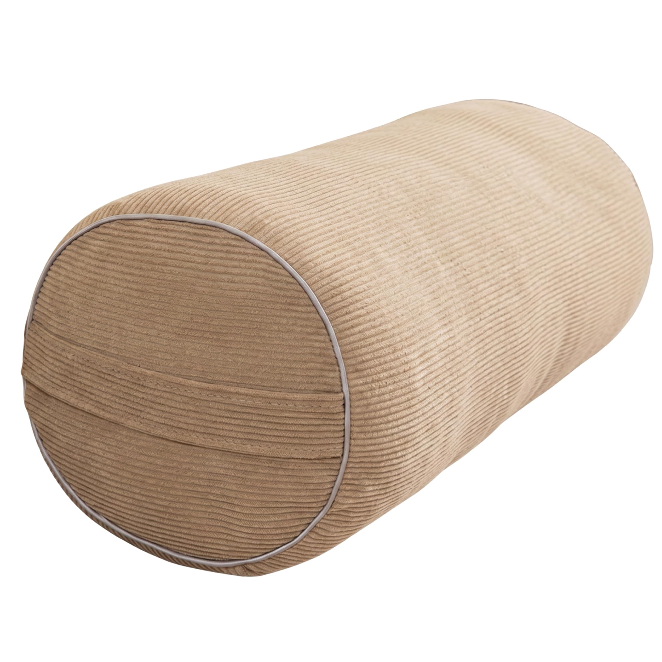 Tsawntd Neck Pillows, Cylinder Pillows, 24x8in Round Pillow & Lumbar Roll with Removable Cover Corduroy Neck Roll Pillow for Sofa, Bed, Yoga (Brown)