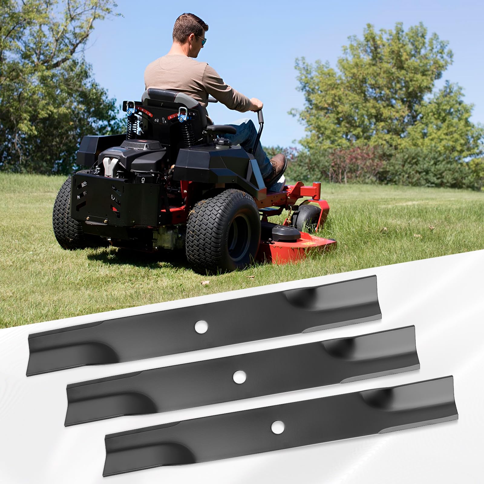 Cuchillas de cortacésped 110-6837-03 para cubierta Toro TimeCutter de 50 pulgadas, cuchillas de alta elevación compatibles con tractor Toro Z5000 SS5060 de 50 pulgadas, repuesto 115-5059-03
