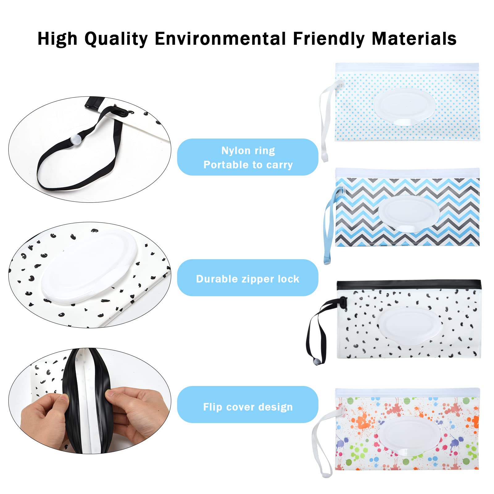 Feuchttücher Beutel 3er Set - Wiederverwendbare Spender Für Unterwegs & Zuhause