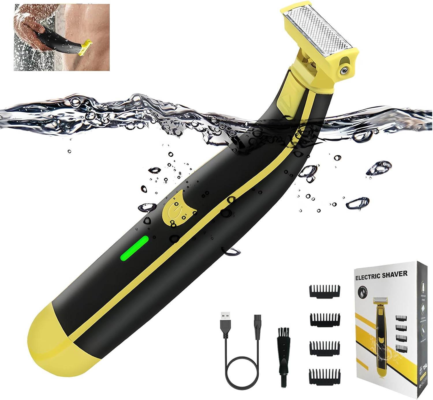 Wet and Dry Shaver for Men Electric Razor Full Body Electric Shaver ...