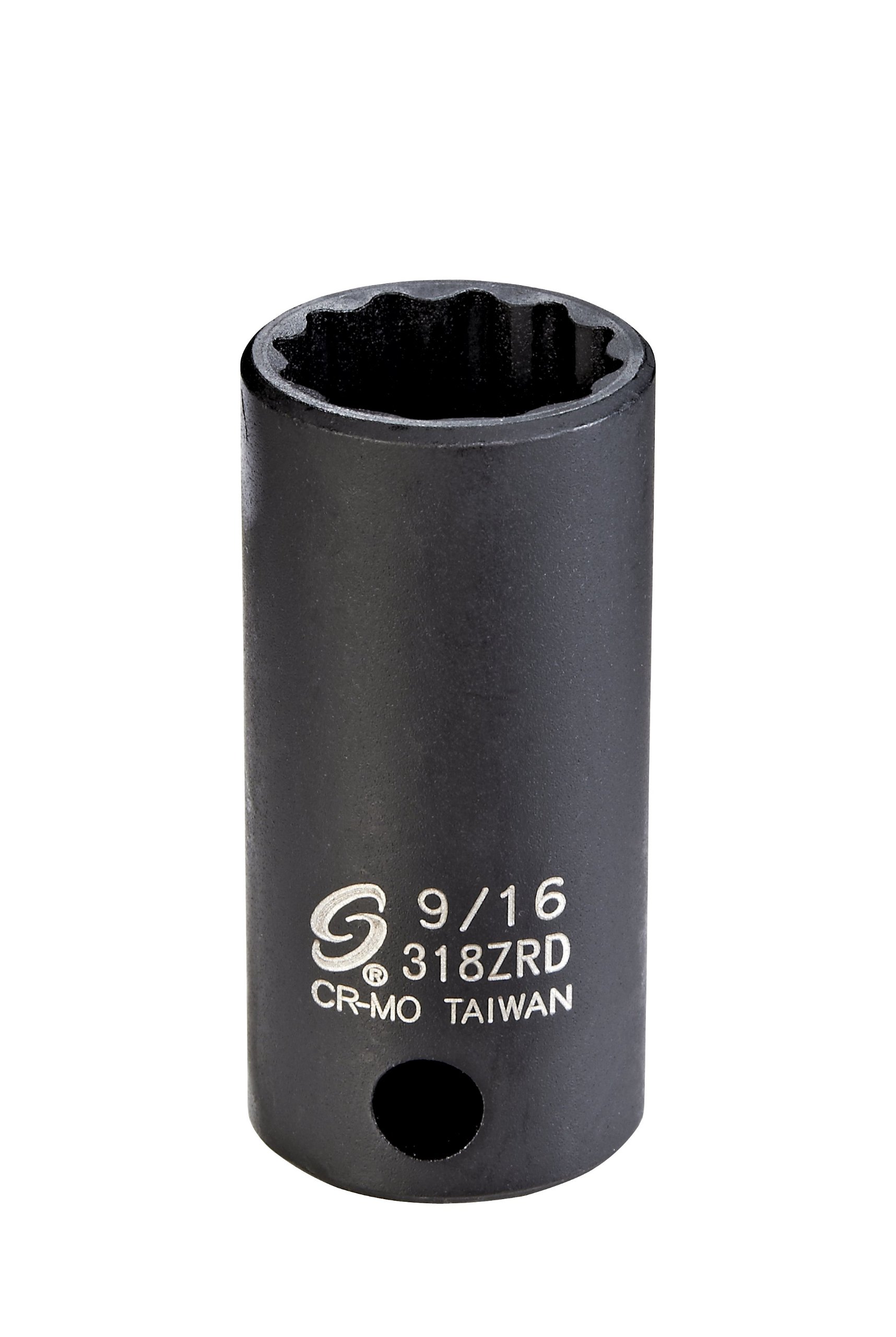 Sunex 318ZRD 3/8-Inch Drive 9/16-Inch 12-Point Semi-Deep Impact Socket, 3/8″