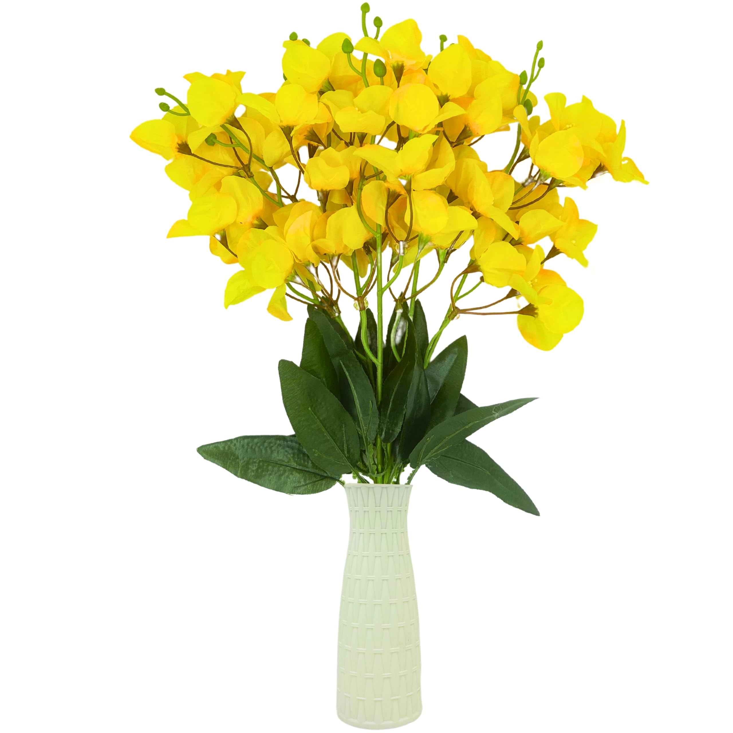 Tdas Artificial Flower Plants for Home Decor Items Decoration Decorative Living Room Fake Aesthetic Kitchen Balcony Table vase House Bedroom (Without vase pots) – 40 cm (Yellow)