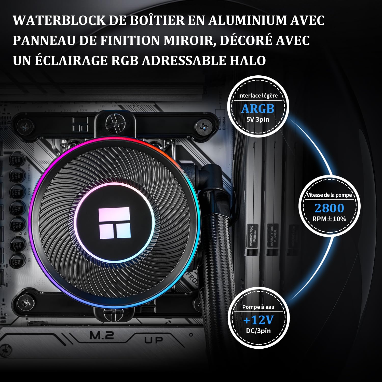 Thermalright Aqua Elite 240 V5 ARGB Nero, Dissipatore di Liquido per CPU da 240 mm, 2x Ventola TL-S12 PWM, per AM4/AM5, Intel LGA115X/1200/1700/1851, Dissipatore AIO per CPU