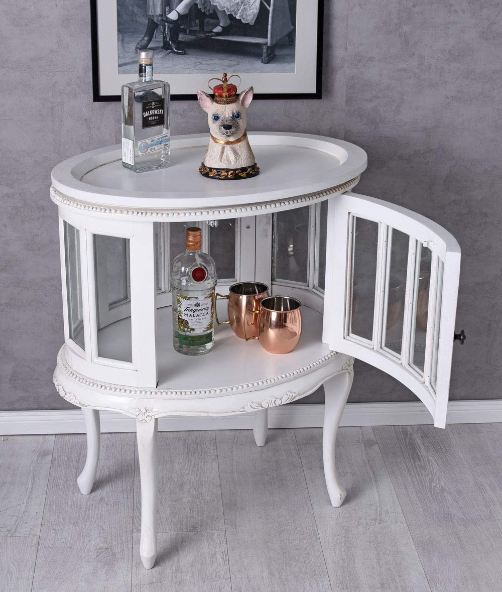 Teevitrine Lup018 Palazzo - Armario de bar (80 cm), color blanco