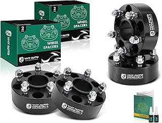YHTAUTO 5x4.5 Hub Centric Wheel Spacers 2 Inch Compatible with Jeep Liberty, Wrangler, Cherokee, Comanche, 5x114.3mm Tire Spacers w/ 1/2 Inch-20 Studs 71.5 mm Hub Bore 5 Lug 4Pcs Black Wheel Adapter